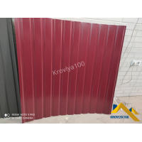 Профнастил  вишневый  ПС 10 мм 0.45 мм 1.2 м Ral 3005   глянець стеновой